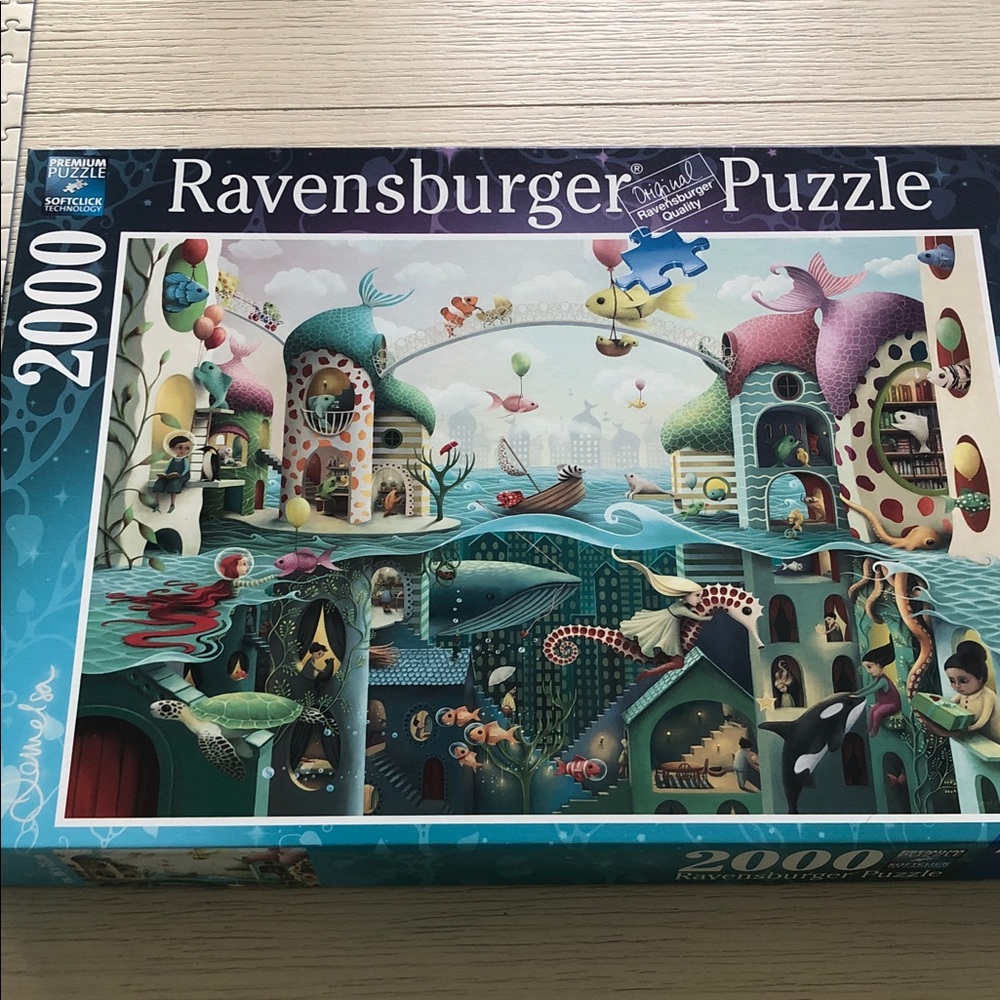 Ravensburger If Fish 🐠 Could Walk Blue 2000 Piece Puzzle
